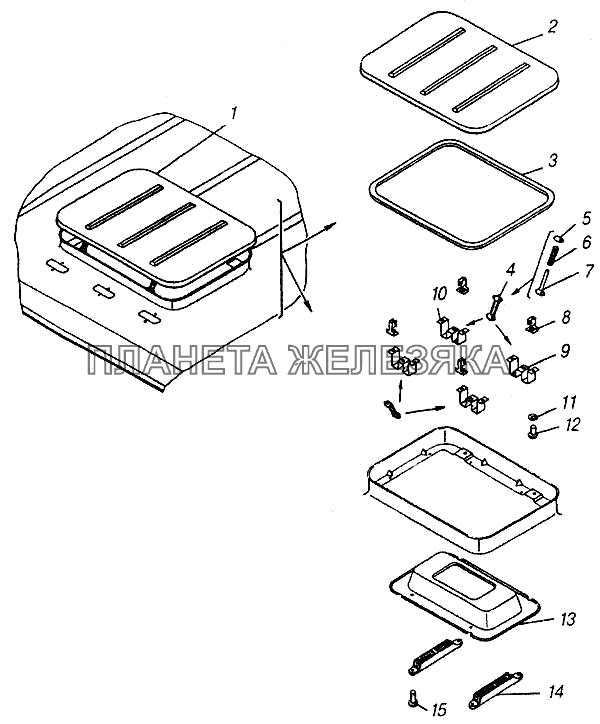 Люки крыши КамАЗ-4310 (каталог 2004 г)