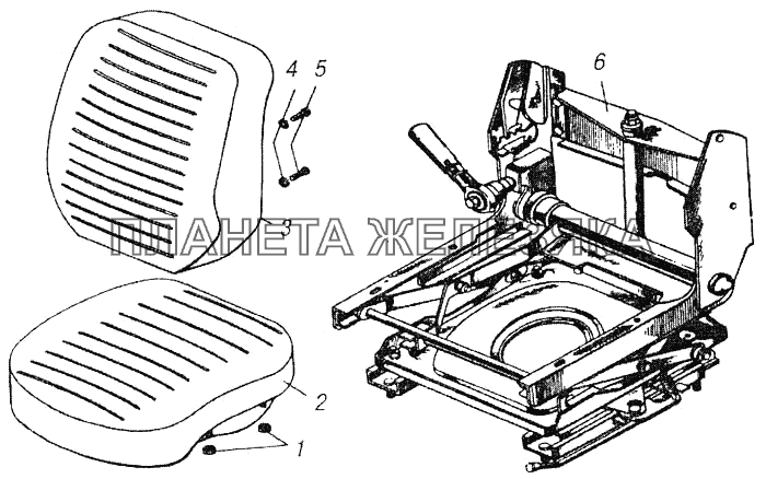 Сиденье водителя КамАЗ-4310 (каталог 2004 г)