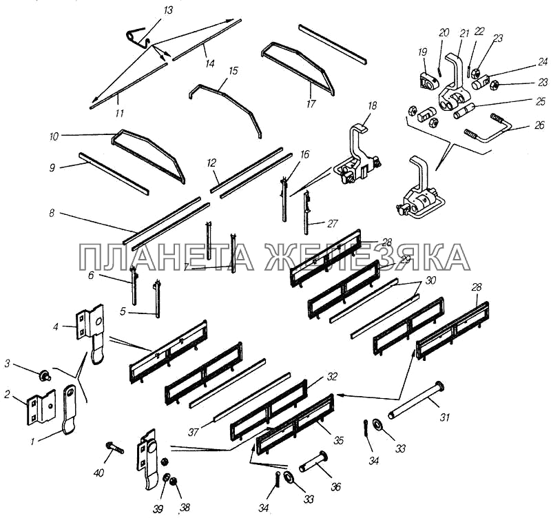 Каркас тента платформы КамАЗ-4310 (каталог 2004 г)