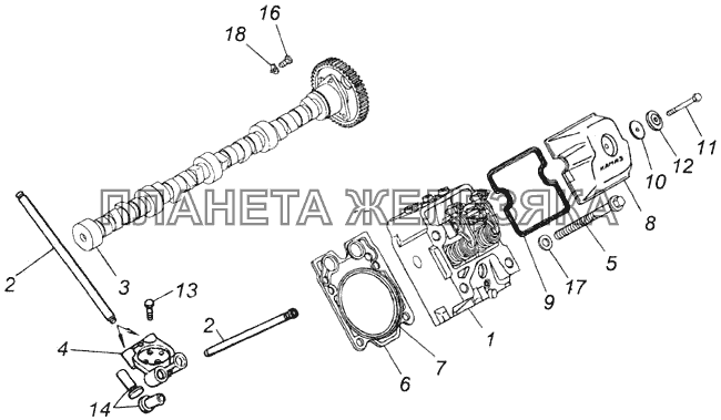 Газораспределительный механизм КамАЗ-43118