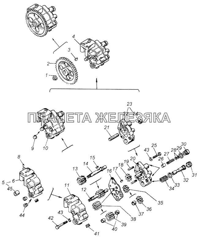 Насос масляный с шестерней КамАЗ-43118