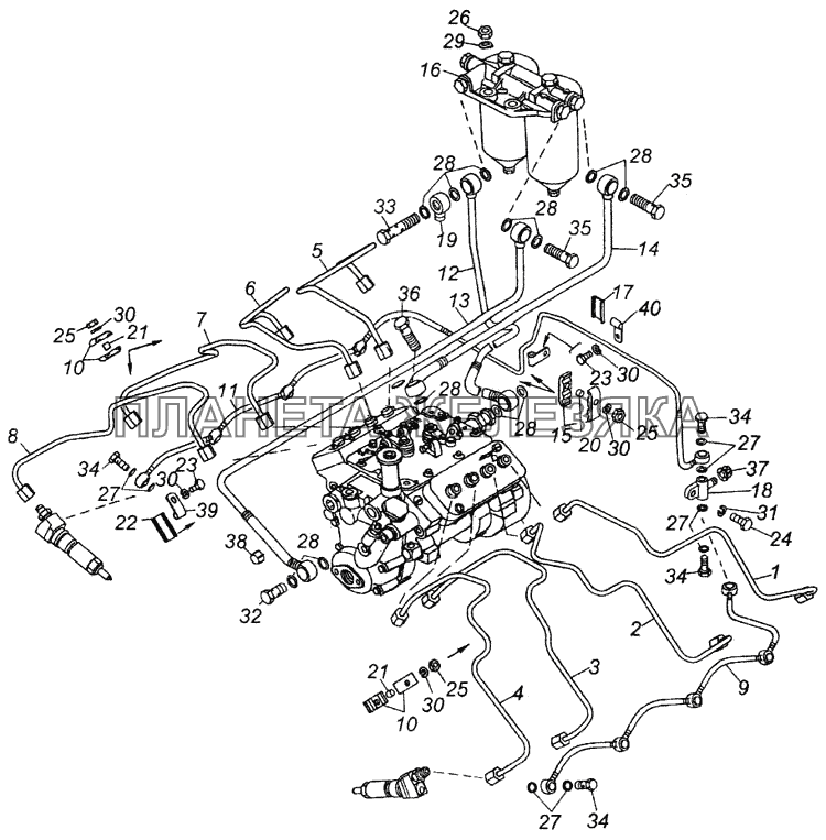 Установка топливопроводов КамАЗ-43118