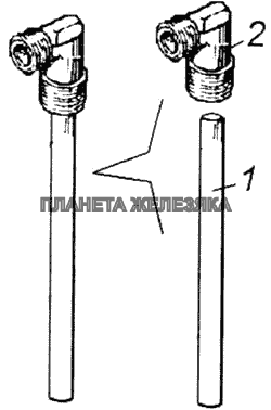 Трубка слива в бак с краном КамАЗ-43114