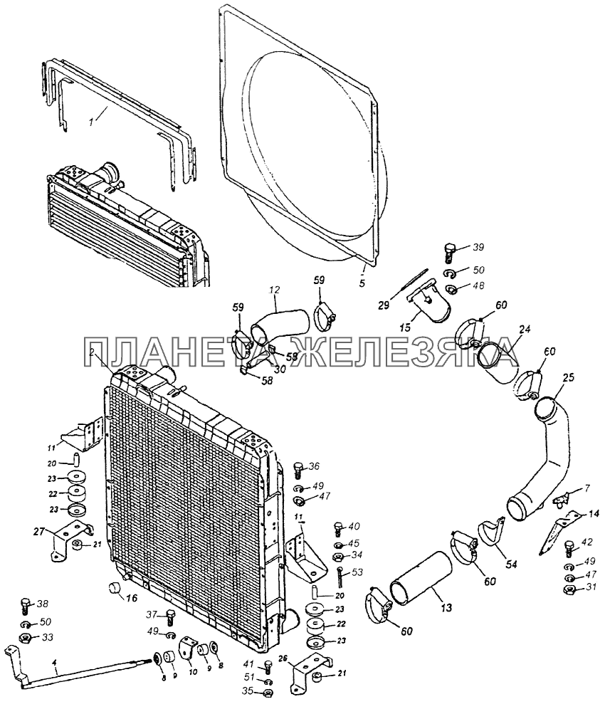 Установка радиатора КамАЗ-43118