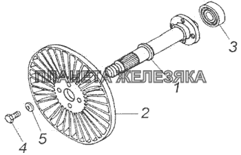 Колесо ведомое с ведомым валом КамАЗ-43118