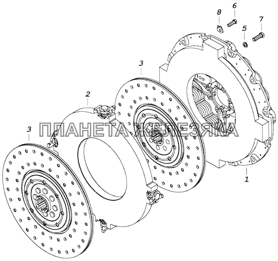 Сцепление КамАЗ-4326 (каталог 2003г)