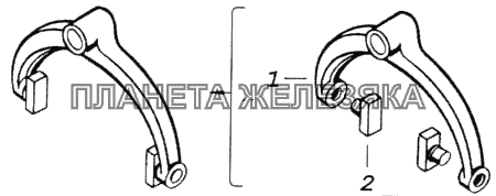Вилка переключения второй и третьей передач КамАЗ-4326 (каталог 2003г)