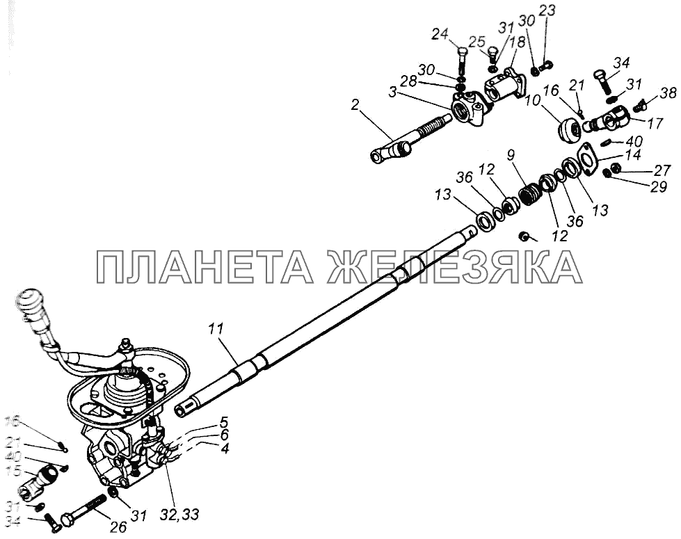 Привод управления механизмом переключения передач КамАЗ-43118