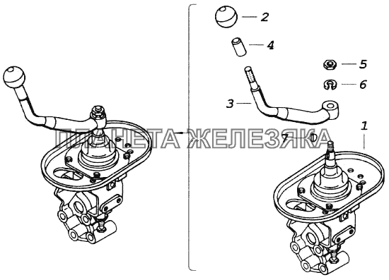 Опора рычага переключения передач КамАЗ-4326 (каталог 2003г)