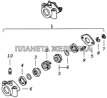 Кронштейн опоры промежуточной тяги КамАЗ-4326 (каталог 2003г)
