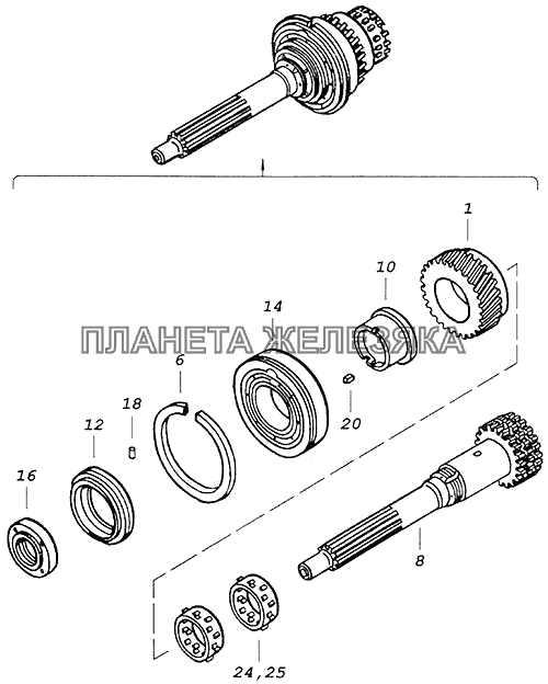 Вал первичный делителя передач КамАЗ-43118