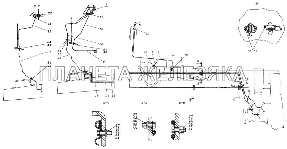 Установка управления раздаточной коробкой КамАЗ-4326 (каталог 2003г)