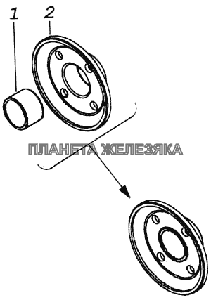 Ступица шестерни низшей передачи с втулкой КамАЗ-43118