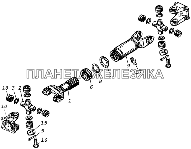 Вал карданный основной КамАЗ-43114