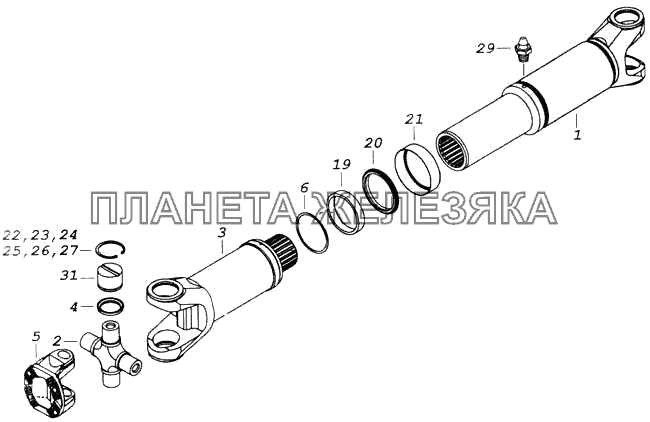 Вал карданный переднего моста КамАЗ-43118