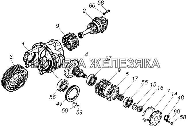 Передача главная переднего моста КамАЗ-4326 (каталог 2003г)