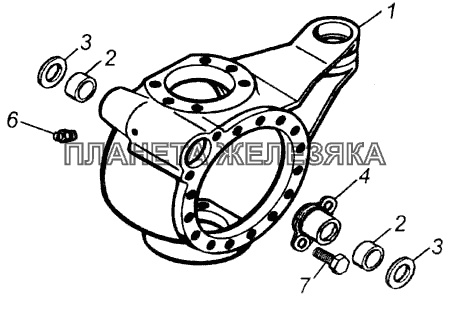 Корпус поворотного кулака правый КамАЗ-4326 (каталог 2003г)