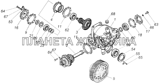 Передача главная заднего моста КамАЗ-43114