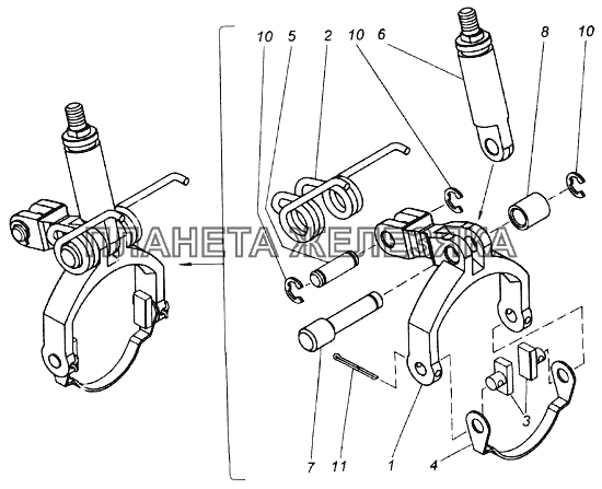 Вилка блокировки в сборе КамАЗ-4326 (каталог 2003г)