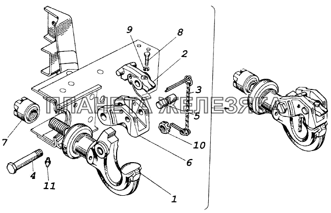 Крюк буксирного прибора КамАЗ-43118