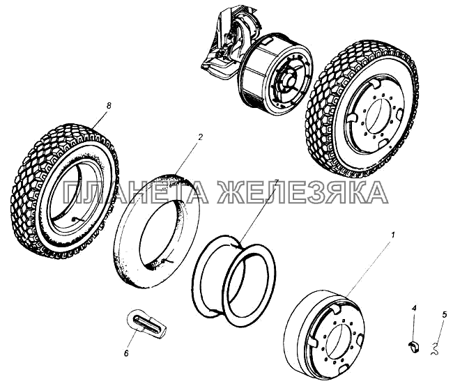 Колесо с шиной правое КамАЗ-43114