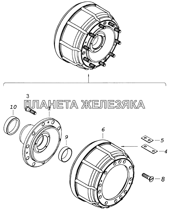 Ступица с барабаном тормоза КамАЗ-43118