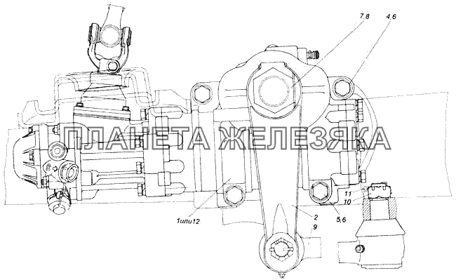 Установка рулевого механизма КамАЗ-4326 (каталог 2003г)
