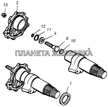 Вал сошки с крышкой КамАЗ-43114