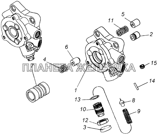 Клапан управления гидроусилителем руля КамАЗ-4326 (каталог 2003г)