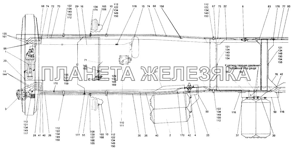 Установка пневмотормозов КамАЗ-4326 (каталог 2003г)