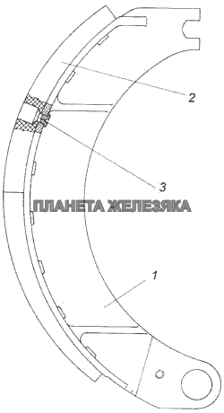 Колодка тормоза с накладками КамАЗ-4326 (каталог 2003г)
