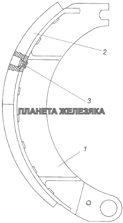 Колодка тормоза с накладками КамАЗ-4326 (каталог 2003г)