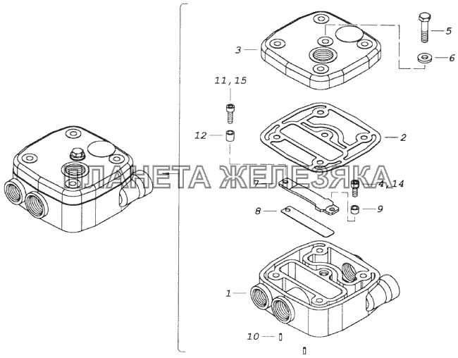 Головка цилиндра с крышкой КамАЗ-4326 (каталог 2003г)