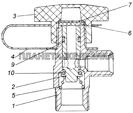 Кран экстренного растормаживания (Вариант замены 53205-3515510) КамАЗ-43114