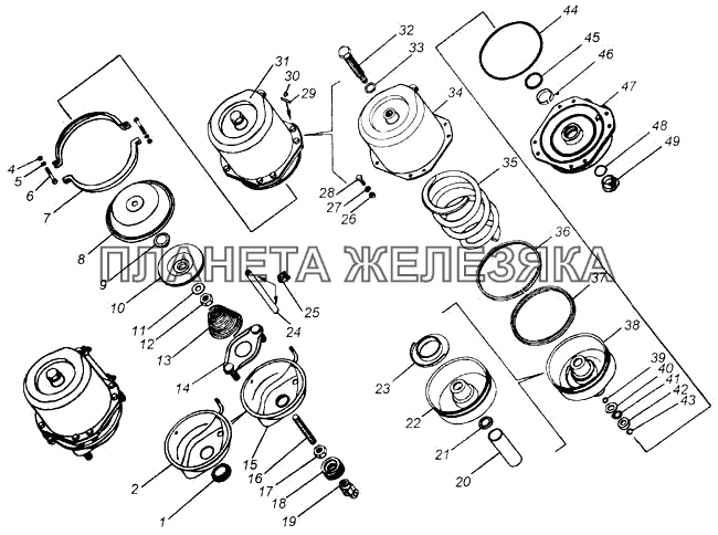 Камера тормозная с пружинным энергоаккумулятором тип 24/24 КамАЗ-43114