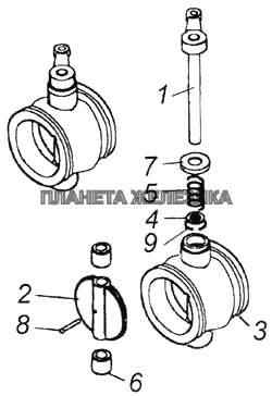 Корпус вспомогательного тормоза с заслонкой КамАЗ-4326 (каталог 2003г)