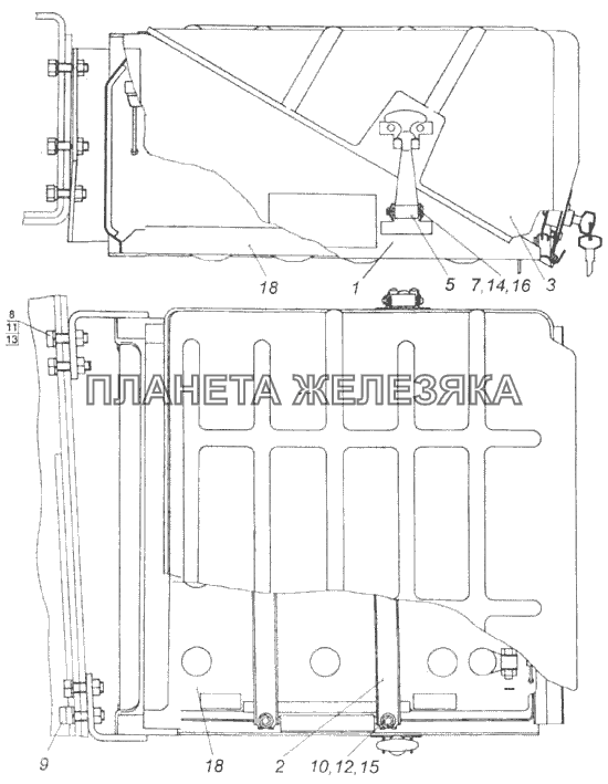 Установка аккумуляторных батарей КамАЗ-43118 Установка аккумуляторных батарей КамАЗ-43118