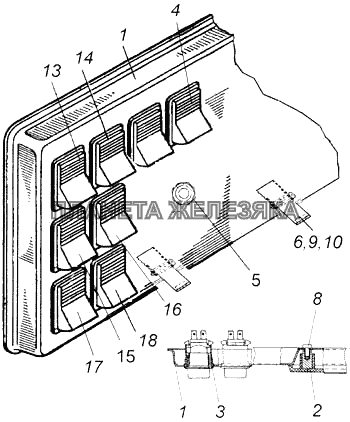 Панель выключателей КамАЗ-43114