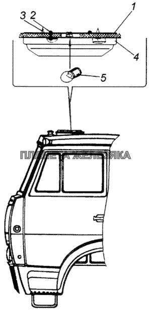 Установка плафонов КамАЗ-4326 (каталог 2003г)