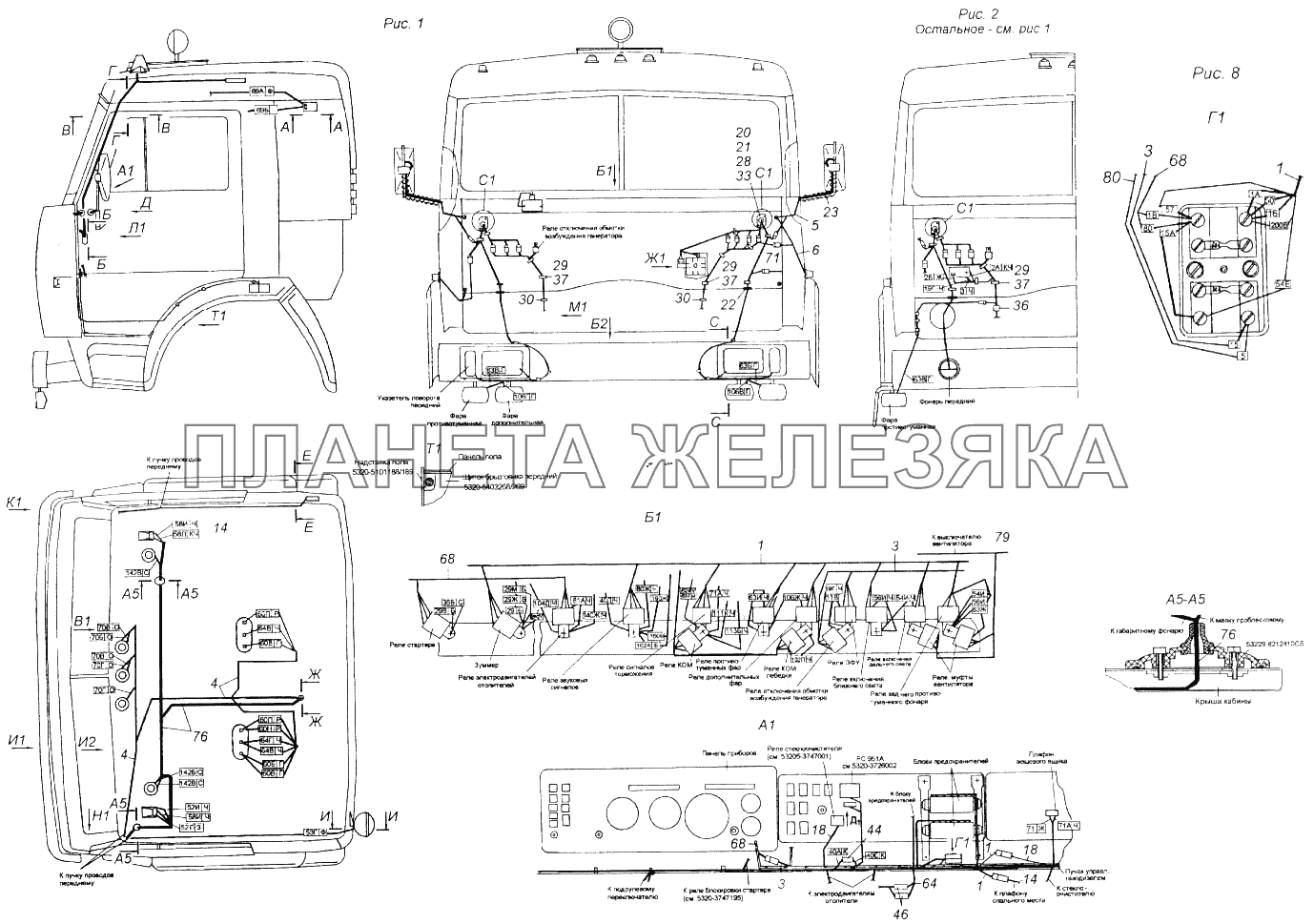 Установка проводов на кабине КамАЗ-43118