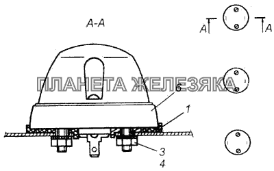 Установка фонарей автопоезда КамАЗ-43114