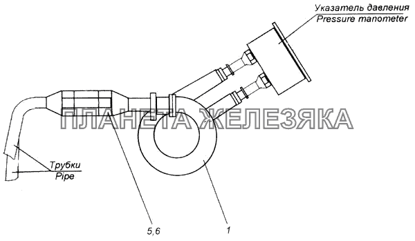 Установка трубопроводов к манометру КамАЗ-43118