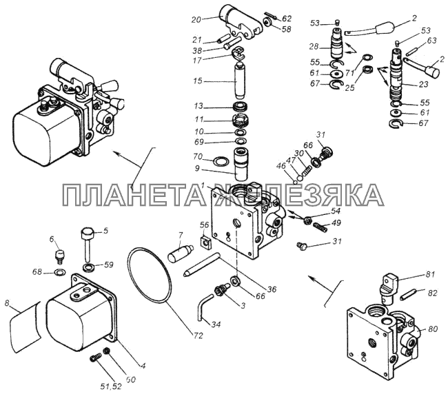 Насос опрокидывающего механизма кабины КамАЗ-4326 (каталог 2003г)