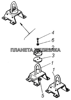 Кронштейн запора кабины правый КамАЗ-4326 (каталог 2003г)