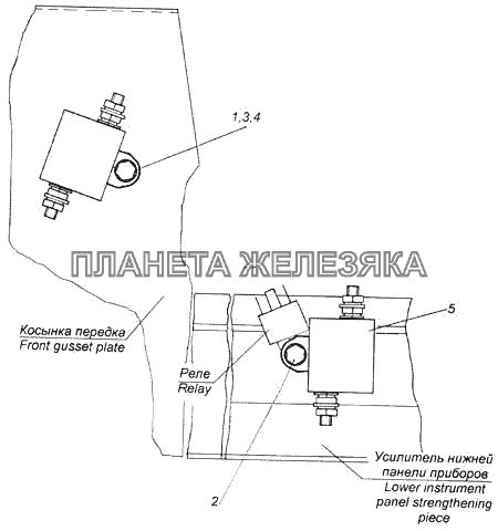 Установка фильтров радиопомех КамАЗ-4326 (каталог 2003г)