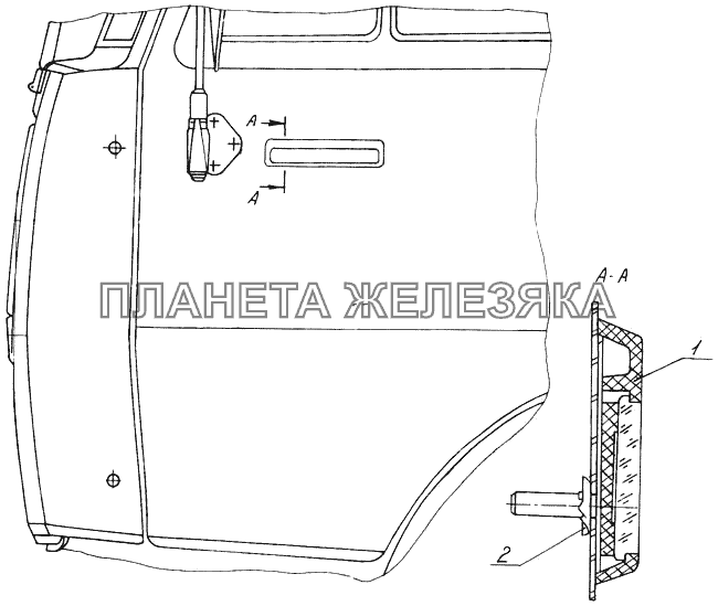 Установка бокового знака КамАЗ-4326 (каталог 2003г)