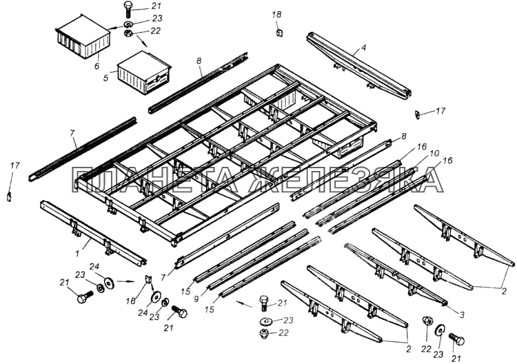 Каркас основания платформы КамАЗ-43114