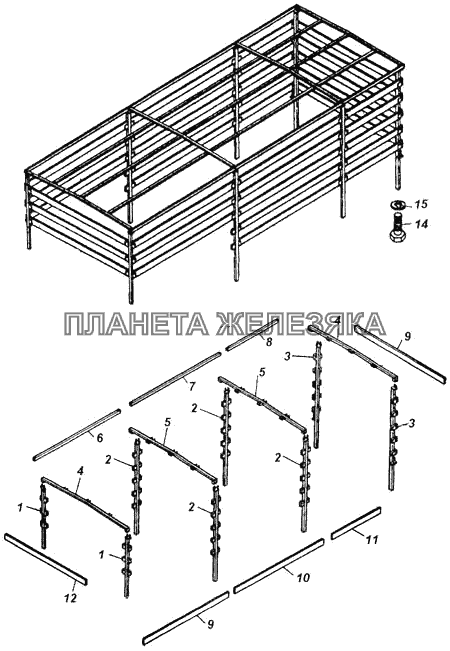 Каркас тента и установка КамАЗ-43118