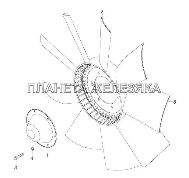 740.62-1308010-20 Установка вентилятора КамАЗ-43118 (Евро 4)