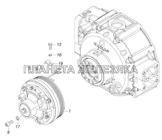 740.30-1317005 Установка электромагнитной муфты КамАЗ-43118 (Евро 4)